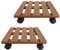 PEILU 2X Pflanzenroller Outdoor 30x30cm Pflanzen Untersetzer mit 360° Drehbare Rollen Blumen Rollbrett bis 100KG Gefäßroller für Sonnenschirmständer, Mülleimer, Regentonne, Pflanzentopf (Braun)