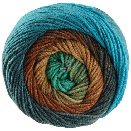 LANA GROSSA Cool Wool Big Color| Extrafeine Merinowolle waschmaschinenfest und filzfrei | Handstrickgarn aus 100% Schurwolle (Merino) | 50g Wolle zum Stricken & Häkeln | 120m Garn FB 4033