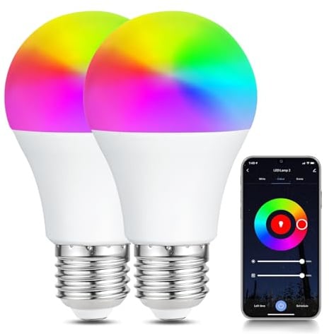 2 Lampadine Smart E27 Compatibili Alexa, Google Home, App Tuya, SmartLife
