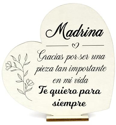 Regalo Madrina, Placa de Madera Corazón, Quieres Ser Mi Madrina, Regalos Navidad, Regalos Para Madrina, Regalos para Padrinos de Bautizo, Madrina Bautizo, Regalo Padrinos Bautizo, Regalos Cumpleaños