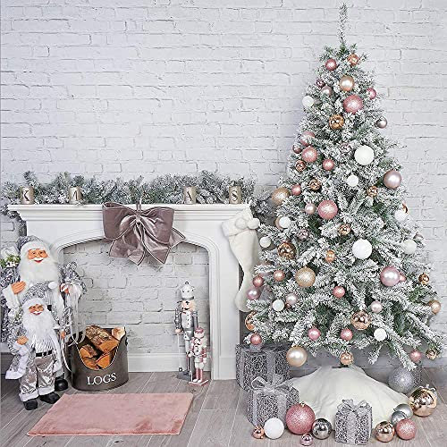 BWCKMTSC Bellissimo Albero di Natale Artificiale innevato da 7 Piedi del Paese delle Meraviglie Invernali
