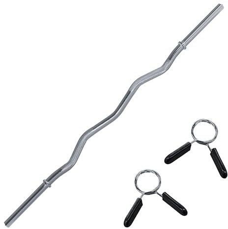 wuuhoo® Langhantelstange John - 200cm / 180 cm / 160 cm / 150 cm / 120 cm, 30mm, Stahl verchromte Hantelstange, 100kg Kapazität - Fitnessquipment für Zuhause 140 cm Silber