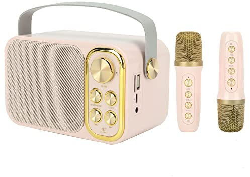 Kabelloses Mikrofon, Karaoke-Mikrofon, Veranstaltungen, Seminare, Straßenreden, Klarer Klang, Heim-Karaoke-Set, Praktisch, Wiederaufladbar (Rose)
