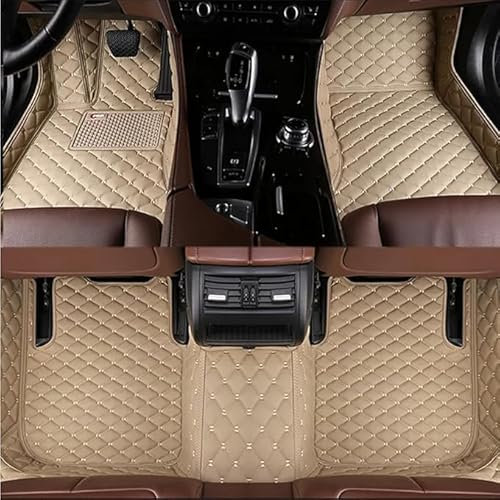 VIPOED Auto Fussmatten für Benz S w220 1999-2004, Allwetter Schutz Zubehör wasserdichte Verschmutzung rutschfeste Boden Matte,Beige