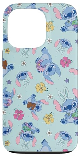 Disney Lilo & Stitch Cute Blue Easter Pastel Stitch Pattern Case for iPhone 13 Pro