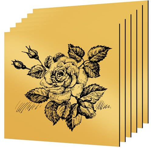 Gohytal 6 placas de ABS doradas, cristal acrílico dorado, grabado láser, espacios en blanco para grabado, 30 x 20 cm, 1,3 mm, placa acrílica para láser para placa de nombre, placa de grabado para