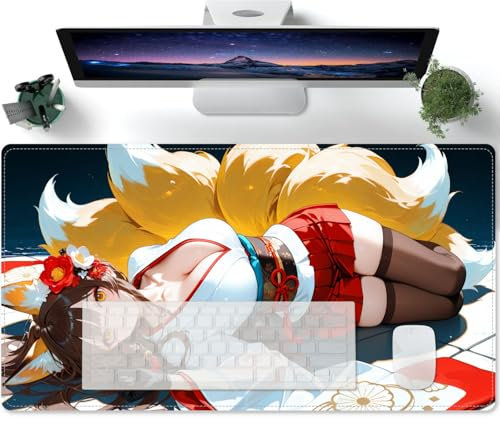 Fille Sexy d'anime Boobs Tapis Souris Gamer XXL 600x300 Tapis de Souris Gaming,Grand Tapis de Souris,Tapis de Souris à Bords Cousus,Base en Caoutchouc antidérapante