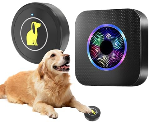 Pet Door Bell - Wireless Full House Dog Doorbell | Trainer Waterproof 5 Volume Levels Button for Outdoor Play Signaling Indoor Training Backyard Access Household Apartment