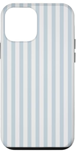 Hülle für iPhone 12 mini Hellblaue vertikale Streifen, minimalistisches ästhetisches Muster