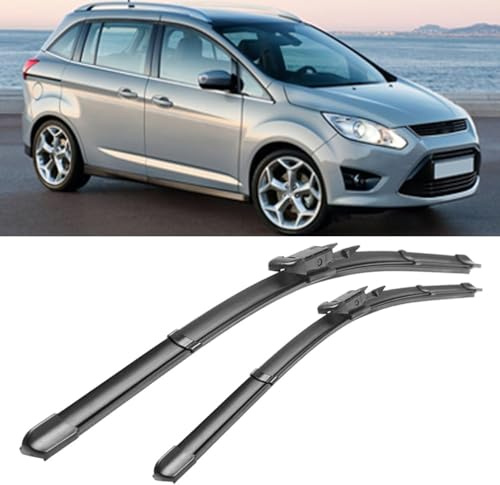 DuanRQ Front Scheibenwischer für Ford Grand C-Max 2010-2013, Set Frontscheibenwischer Wischerblätter Vorne Alle Jahreszeiten Ersatzwischblätter