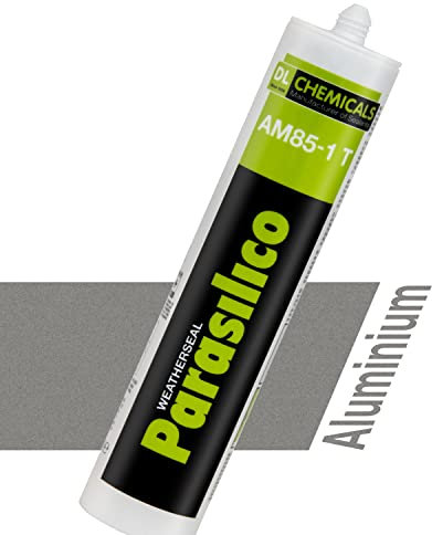 Profi Silikon Parasilico 310ml Kartusche Dichtstoff Sanitär, Küchenbereich, Innen-und Außen Bausilikon, Große Farbauswahl (silber/aluminiumgrau)