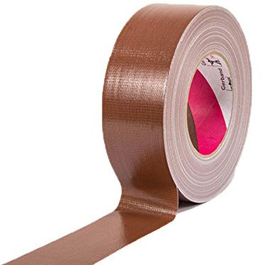 Profi Tape Gewebeklebeband Klebeband für Bühnenbau Gewebeband Verlegerklebeband - Braun, 5cm x 50m, Matt, Wasserfest, Beschriftbar, Rückstandsfrei Abziehbar