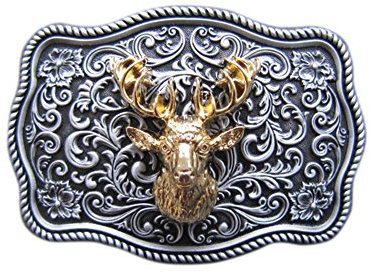 Urban Backwoods Deer Head II Gürtelschnalle für Wechselgürtel Buckle