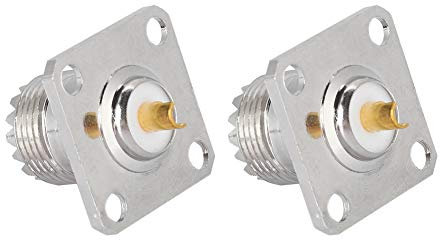 Bewinner 2 Stk UHF Buchse SO239, 4 Loch Buchse, Panel Adapter, Koaxial HF HF Koaxial Steckverbinder für Antennen, WLAN Geräte, Koaxialkabel, Korrosionsbeständigkeit