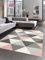 CARPETIA Tapis Modern Moquette Motif Triangle Rose Beige Gris Größe 200 x 290 cm