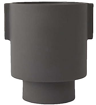 Oyoy - Inka Kana Pot - Pflanztopf/Übertopf/Blumentopf - Keramik - Gr. M - Grau - (DxH) 15 x 6cm