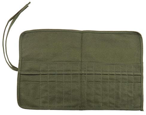 OTOTEC Paint Brush Artist Canvas Roll Pouch Holder 30 Slots Storage Acrylic Oil Watercolor Gouache Army Green