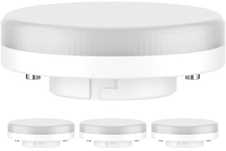 ledscom.de 4 Stück GX53 LED Leuchtmittel, warmweiß (2700 K), 6,2 W, 509lm, 97°, matt