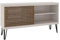 Caemmum Meuble TV 120 cm Blanc Porte Persiennes