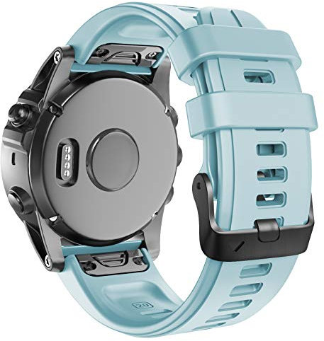 ANBEST Armband für Garmin Fenix 5S/6S/6S Pro/5S Plus/7S/7S Pro Armband, Quick Fit 20mm Silikon Ersatzarmband Passend für Epix Pro 42mm, Descent MK2S/MK3 43mm Armband(Meeresschaum blau)