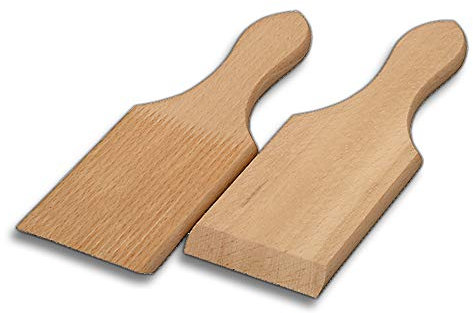 Hofmeister Holzwaren 1 paire de moules à boules de beurre en bois de 18 cm avec rainures pour former des boules de beurre avec instructions (français non garanti) - Décoration avec boules de beurre