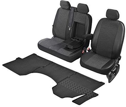 Passgenaue Sitzbezüge Viva und Gummifußmatten kompatibel mit Mercedes Sprinter 2006-2017 - EIN Set