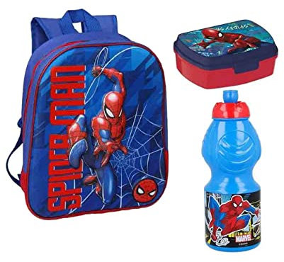Set Asilo Zainetto 3D + custodia mascherina + portamerenda + borraccia (Spiderman)
