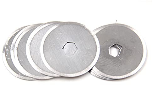 Chiloskit 10pcs 18mm Rotary Cutter Blades Best for Crafters, Quilters, Scrap Bookers, Super Sharp for Neat Cuts, for OLFA Fiskars True Cut Brand Cutters