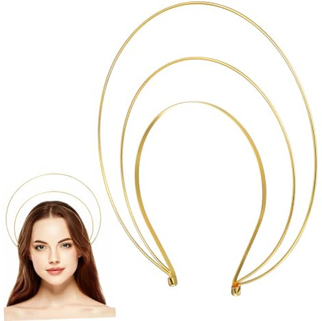 FRCOLOR Halo Krone Halo Kopfbedeckung Halloween Kostüm Braut Tiara Boho Hochzeit Zubehör