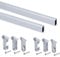 EMUCA - Kit de Barra de Armario Oval 1150mm y Soportes, anodizado Mate, Lote de 2