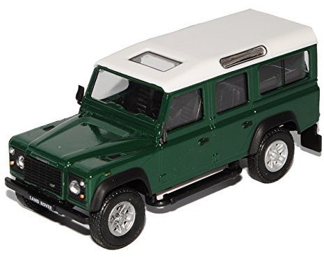 Cararama Land R*O*V*E*R Defender 110 5 Türer Dunkel Grün Weisses Dach 1/43 Modell Auto mit individiuellem Wunschkennzeichen
