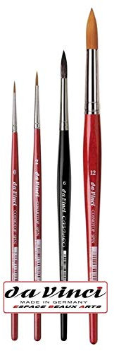 Davinci Series 5580 Cosmotop Pinceau aquarelle synthétique n° 0 2,12 + Da Vinci Casaneo Serie 5598 .NO° 6
