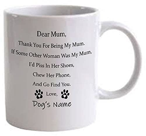 Dear Dog Dad Mum Daddy Mummy Funny Poem Personalised Photo Custom Tea Coffee Mug Fathers