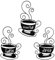 3 Stück Kaffee Deko Wand,Metall Kaffee Tassens Wanddekor mit Elegant Schriftzug Mocha Latte Java,Kaffee Schild Skulpturen für Küche Safttee Bar Kaffeeecke Esszimmer Café Dekoration,Schwarz, 14 x 22cm