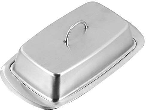 Hemoton Stainless Steel Butter Holder with Lid Double Covered Butter Dish Butter Cheese Storage Box Safe Butter Dish Storage Box S