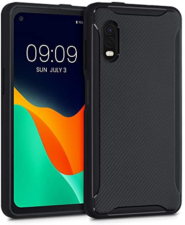 kwmobile Hülle kompatibel mit Samsung Galaxy Xcover Pro - Handyhülle Silikon Case - Carbon Schwarz