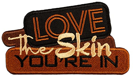 EMBROVERSE Love The Skin You're In Aufnäher, Bestickt zum Aufbügeln | Selbstwert, Körperpositivität, Melanin Queen Bekenntnis Stolz; Geschenk für Jeansjacken, Westen, Hoodies, Rucksäcke, Taschen