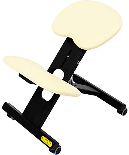 Mercurius Ergo-Office Ergonomischer Stuhl Orthopädischer Kniestuhl Computerstuhl Kniehocker Stoff - Made in EU, CE, TUV (Beige)