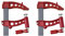 Piher Maxipress R Lot de 2 serre-joints haute performance - Force de serrage de 1000 kg - Rouge - Filetage protégé - Idéal pour le soudage - Longueur : 16 cm (100 cm)
