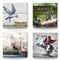 Banksy Leinwand-Bilder im coolen 4er-Set. Jedes Bilderset-B Art Wandbild ist 30x30cm groß. Tolle abstrakte Kunstdrucke zur Wand-Deko für Wohnzimmer, Schlazimmer, Flur, Büro
