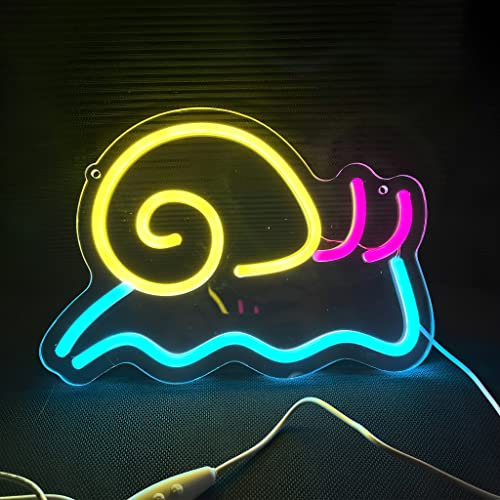 Schnecken Leuchtreklamen, Acryl Neonschild Neon-Bar-Schilder, Neon Licht Zeichen über USB mit Schalter für Schlafzimmer, Wanddekoration, Bar, Büro, Studio, Club, Hotel, Caféfenster, Party- 28 × 20 CM