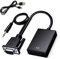 VGA a HDMI Adaptador con Audio 1080P@60Hz, Aolirot Adaptador VGA a HDMI con Cable de Audio de 3,5 mm y Cable USB de alimentación Convertidor VGA Macho a HDMI Hembra para PC, Portátiles, Proyector HDTV
