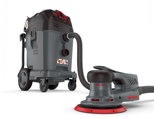 MENZER Levigatrice Rotorbitale ETS 150 5.0 & Aspiratore di Sicurezza VCM 550 PRO incl. Set di Abrasivi