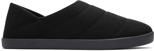TOMS Men's Ezra Slipper, Black Felt/Fleece, 10.5