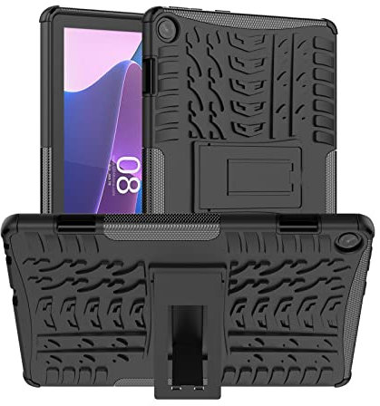 Dlahaby Custodia per Lenovo Tab M10 3rd Gen 10.1 pollici 2022, rigida PC & TPU silicone con funzione leggio, custodia protettiva per tablet Lenovo Tab M10 (3a generazione) TB-328FU/TB-328XU, nero