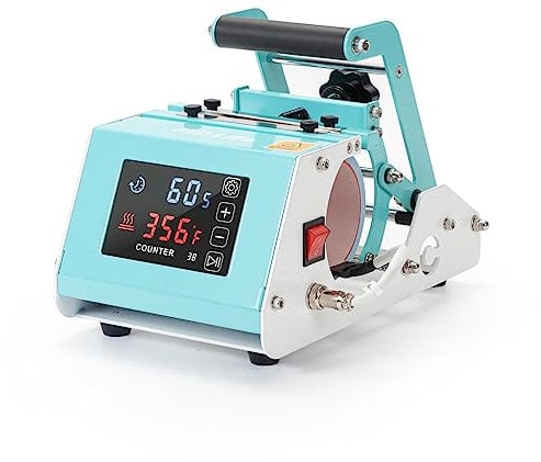 PYD Life Mini presse à chaleur 110 V - Vert menthe - Écran tactile - Pour tasses de sublimation de 325 ml - 445 ml - Verre de sublimation - Impression par sublimation