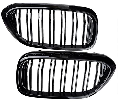 QLASIC Auto Kühlergrill Für B&MW 5er G30 G31 2017 2018 2019 1 Paar Auto 51137383519 ABS Schwarz Außen Front Nierengrill Grill Double Dual Slat