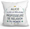 Mugffins Personalisierte Kissen mit Füllung mit Spruch für RELIGIONSLEHRERIN Frau - Auf Französisch - Meilleur du Monde - 40 x 40 cm - Individuell Anpassbar Geschenk fue Mitarbeiter