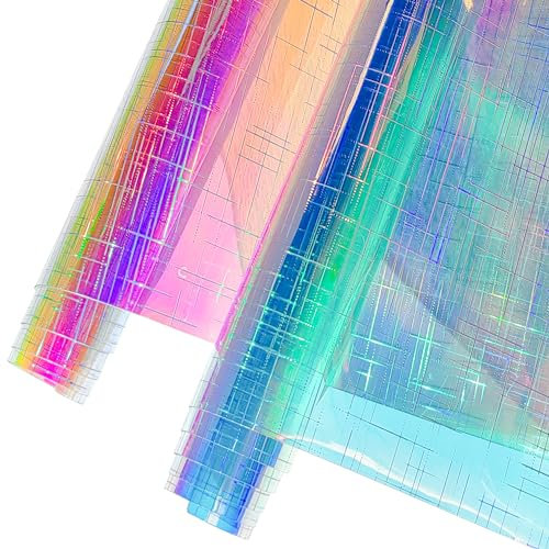 HYANG 2 Rollen PVC-klares Gelee-Vinyl: 30 x 135 cm (12 x 53 Zoll) PVC-Stoff für die Herstellung von Handtaschen, Ohrringen und DIY-Projekten (Linie)