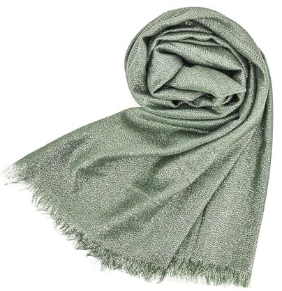 Stellazeta Stola Elegante Donna Cerimonia Verde Oliva con Lurex Oro Light, Coprispalle per Abito, Scialle per Vestiti Eleganti, Sciarpa Leggera Estiva